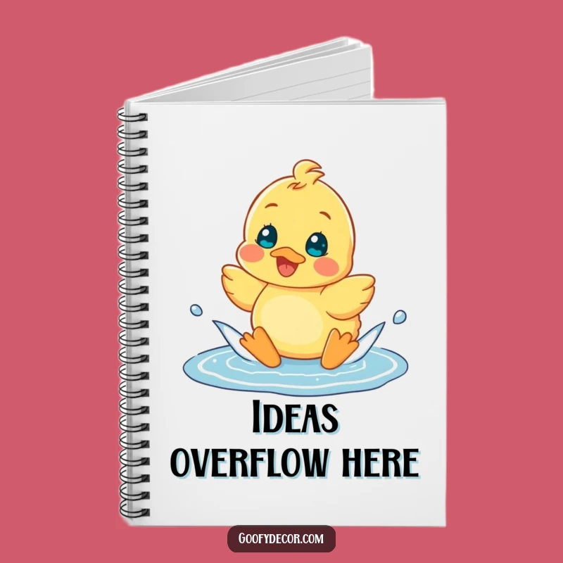 Funny Cheerful Duckling Puddle Notebook: Journal Your Happy Thoughts