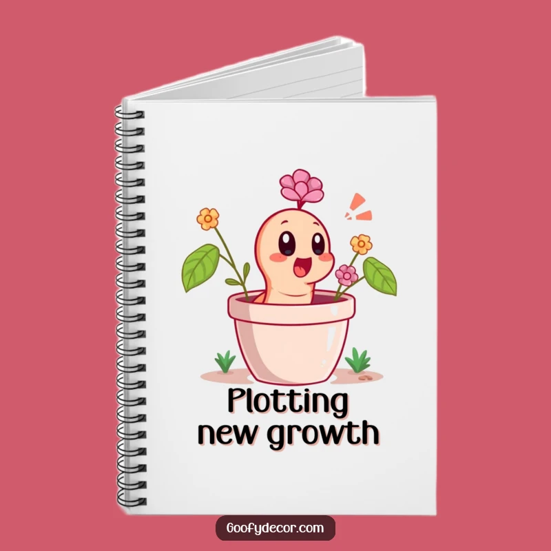 Funny Worm Notebook - Garden Journal - Funny Gift