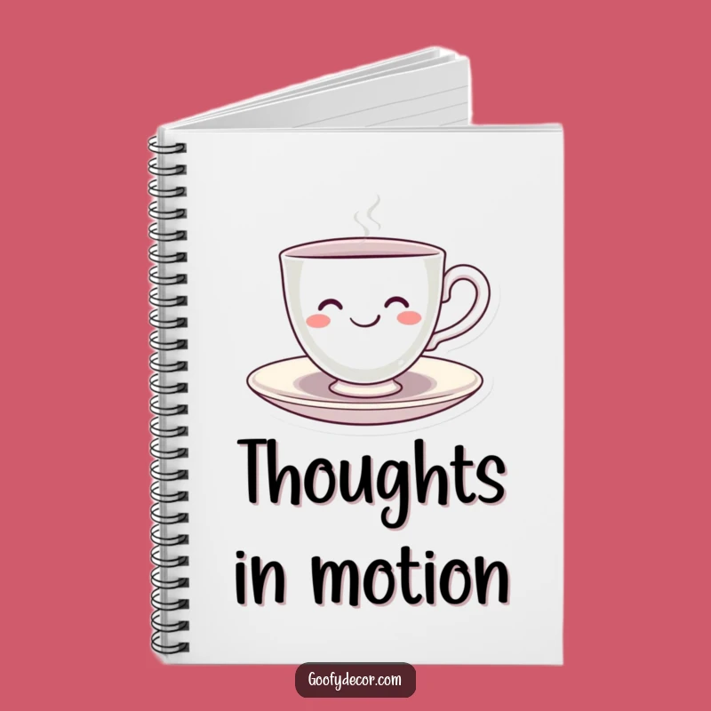 Funny Kawaii Teacup Spinning Notebook: Smiling Cup Pages for Bright Ideas