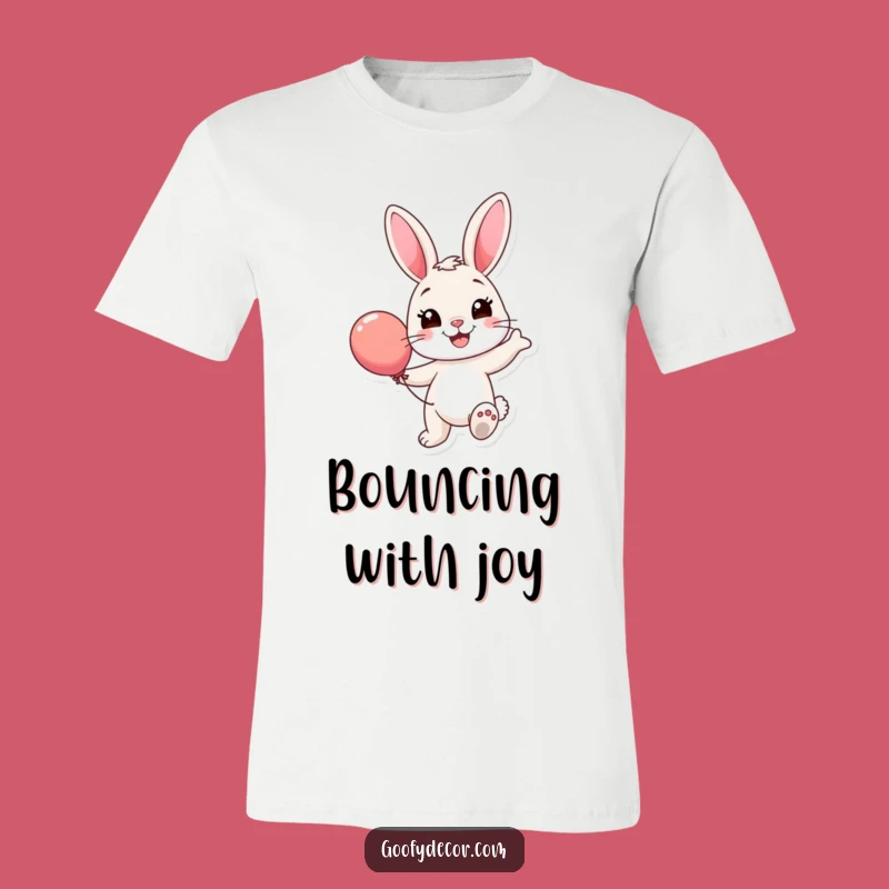 Funny Bunny Balloon T-Shirt: Happy Hopper with a Balloon, Ideal Funny Gift!