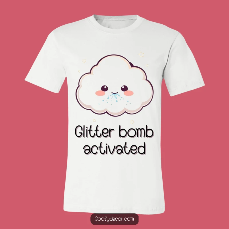 Funny Kawaii Cloud T-Shirt: Glitter Sneeze, Magical Style Tee