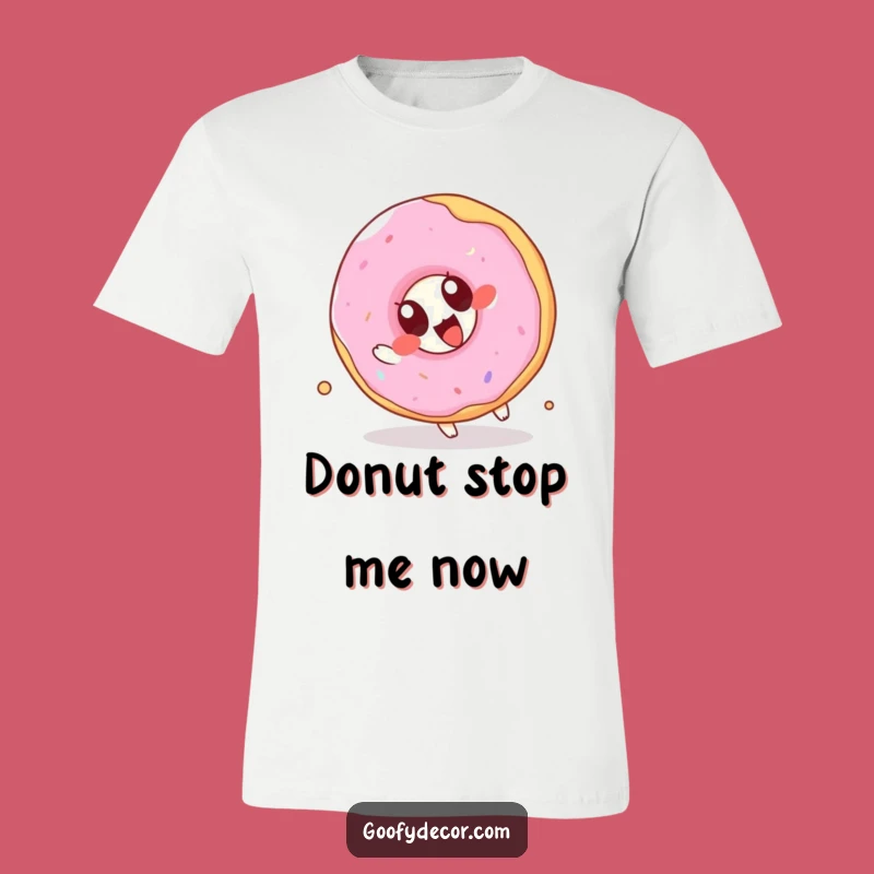 Funny Kawaii Donut T-Shirt: Joyful Somersaulting Donut Tee, Ideal Funny Gift