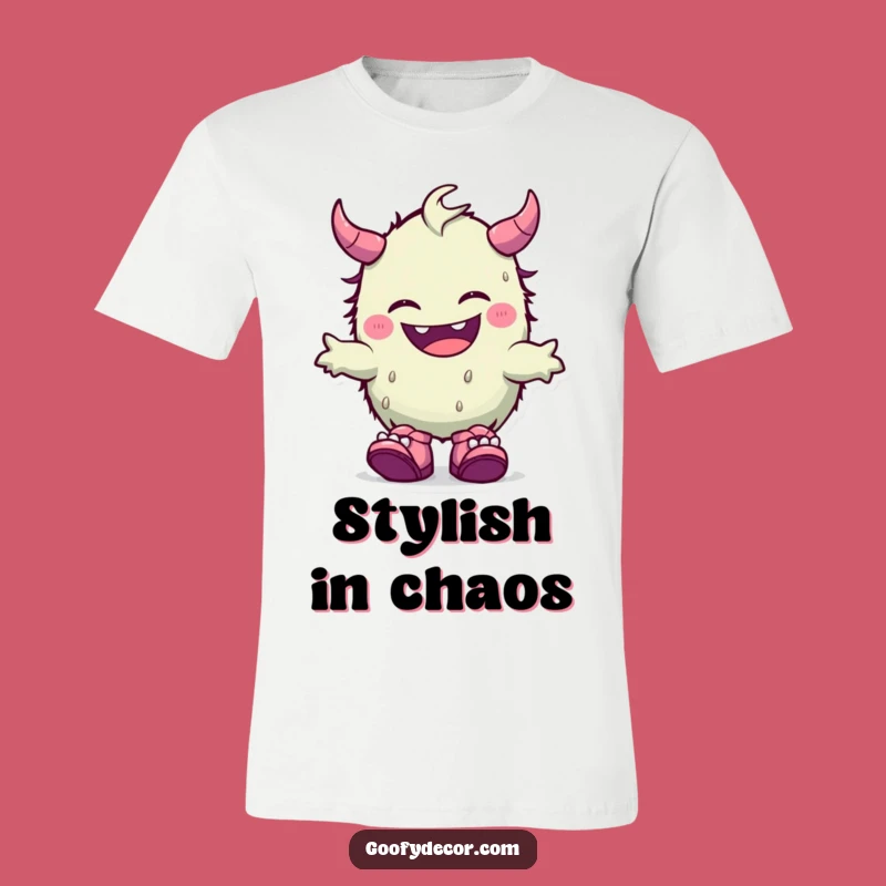 Funny Kawaii Monster T-Shirt: Giggling with Mismatched Shoes Style