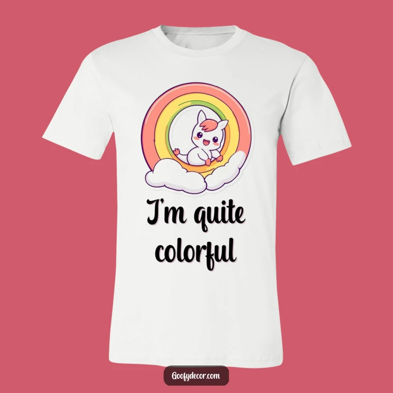 Funny Rainbow Character Sliding T-Shirt: Wear Your Playful Spirit