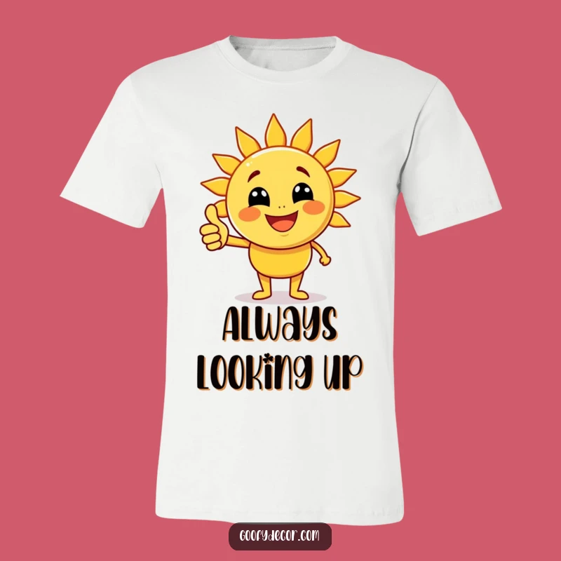 Funny Sun T-Shirt: Beaming Character Giving Thumbs Up for Happy Vibes