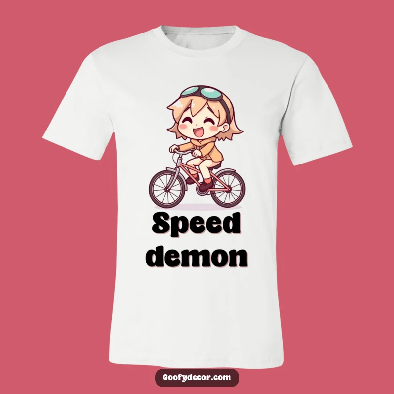 Funny T-Shirt: Joyful Character's Tiny Bike Ride Hilarious