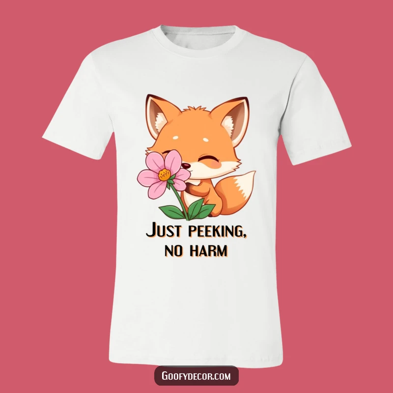 Funny Winking Fox T-Shirt: Playful Peek Design for a Hilarious Look