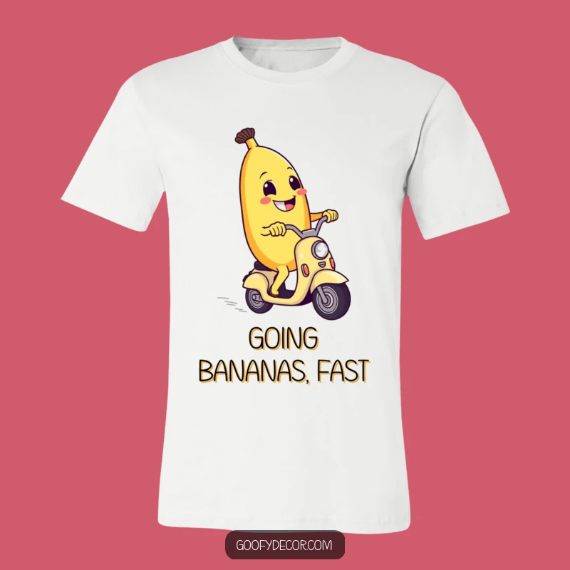 Funny Banana Scooter T-Shirt: Ride with Glee, Zany Fruit Tee, Awesome Funny Gift
