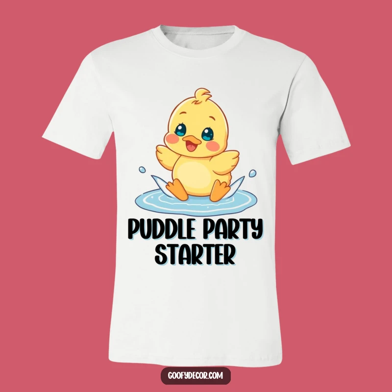 Funny Cheerful Duckling Puddle T-Shirt: Wear Your Joyful Splash