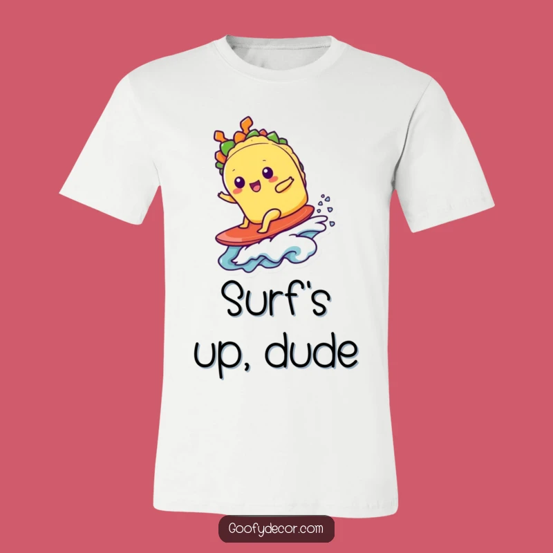 Funny Kawaii Taco Surfer T-Shirt - Absurdly Cool Beach Graphic Tee Gift