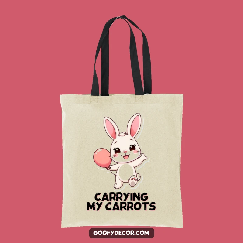 Funny Bunny Balloon Tote Bag: Carry Your Fun with This Happy Hopper, Perfect Funny Gift!