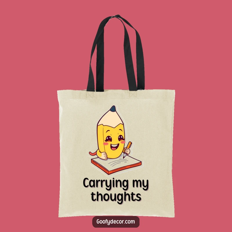 Funny Kawaii Pencil Scribble Tote Bag: Carry Your Creativity - Perfect Funny Gift!