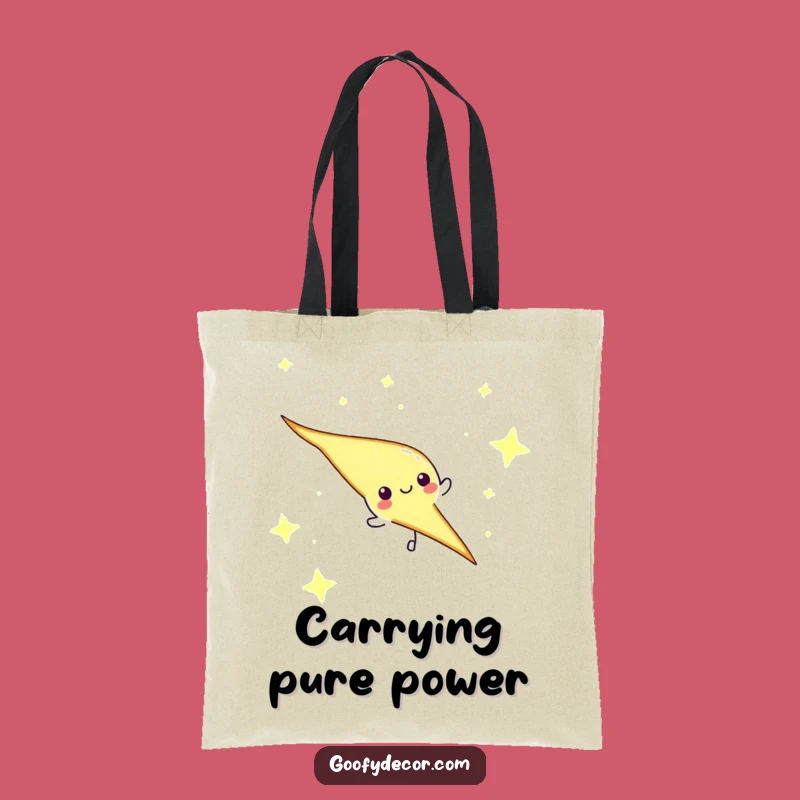 Funny Lightning Bolt Tote Bag - Carry Your Energy, Chic Gift