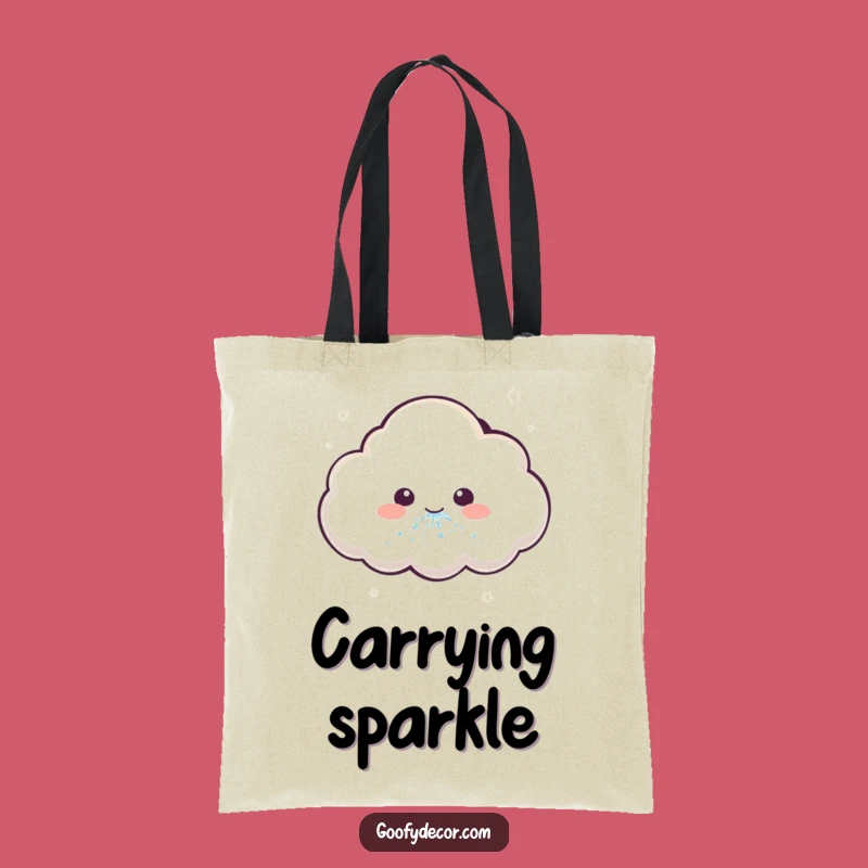 Funny Kawaii Cloud Tote Bag: Glitter Sneeze Accessory