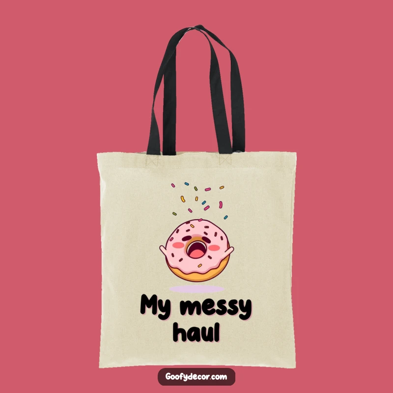 Funny Donut Sprinkle Tote Bag: Chic Startled Pastry Carry-All, Superb Funny Gift