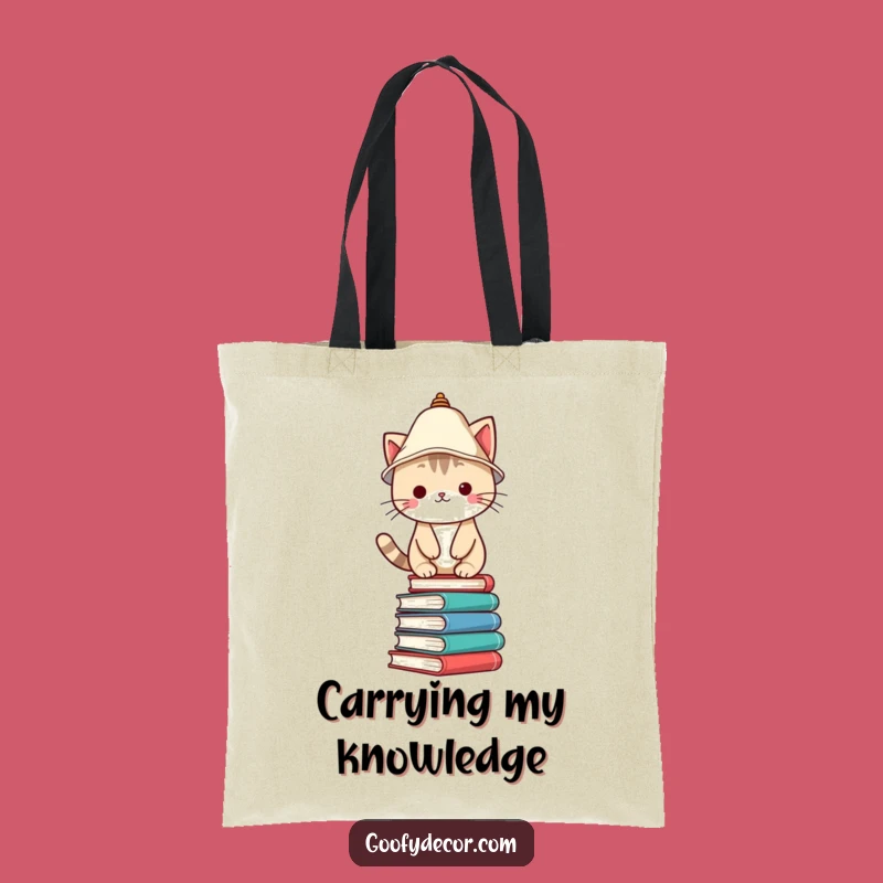 Funny Kawaii Cat Tote Bag - Bookish Accessory Bag - Funny Gift