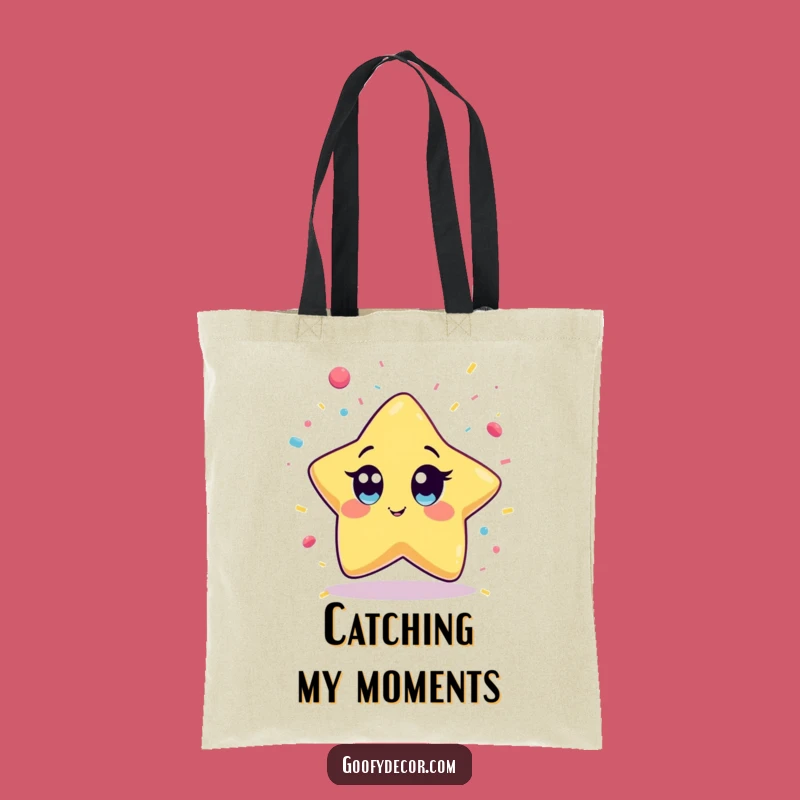 Funny Kawaii Star Confetti Tote Bag: Playful Star Carryall for Celebrations