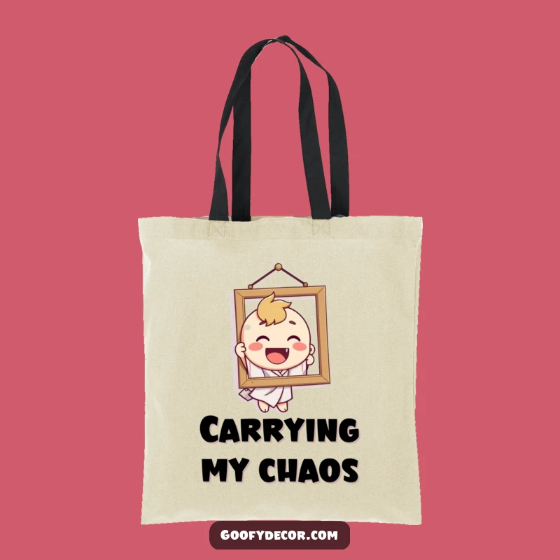 Funny Tote Bag: Crooked Picture Decorating - Hilarious Accessory Gift