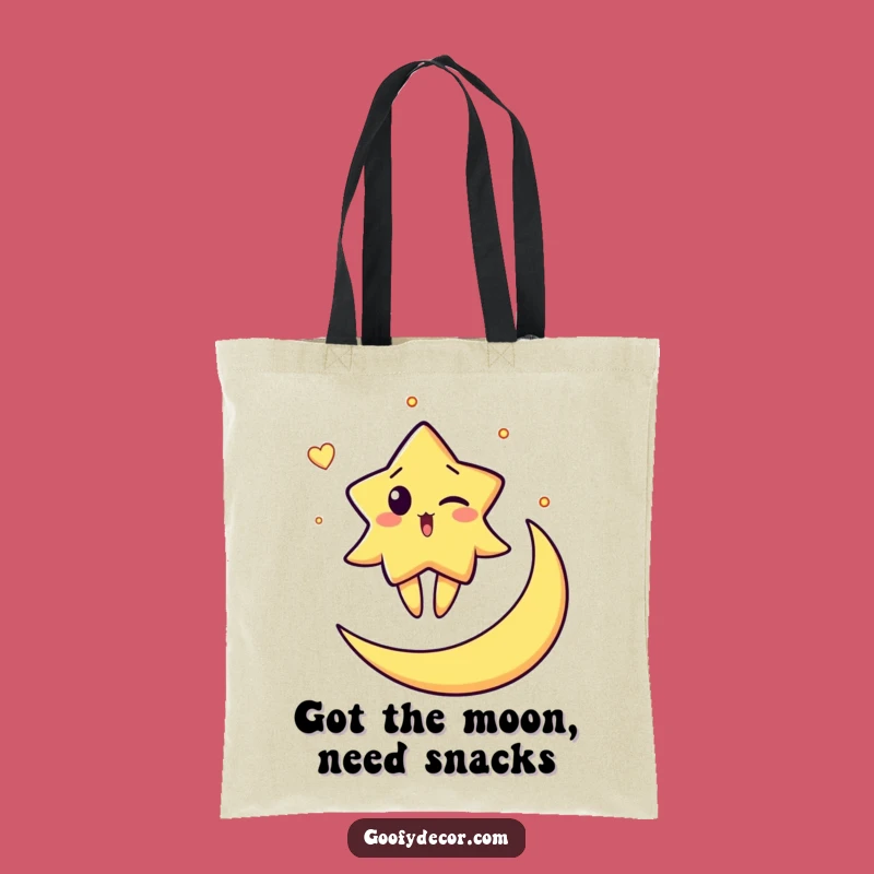 Funny Star Moon Wink Tote Bag - Carry Your Cosmic Humor Daily